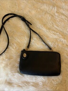 Classic Black Leather Crossbody Bag